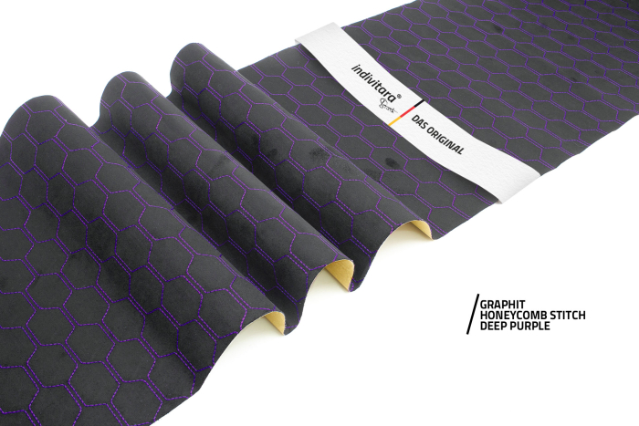 indivitara® Premium Stitch - selbstklebender Mikrofaserstoff Premium mit echten Nähten - Meterware - verschiedene Farben